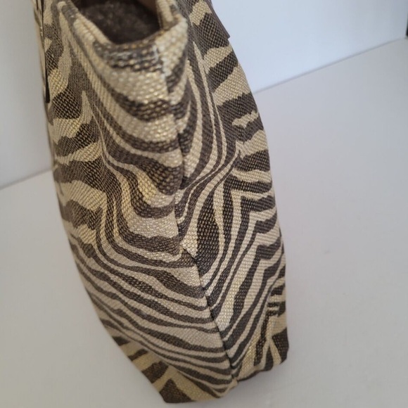 Micheal Kors Gold Shimmer Zebra Animal Print Tote Shoulder bag - Picture 6 of 12